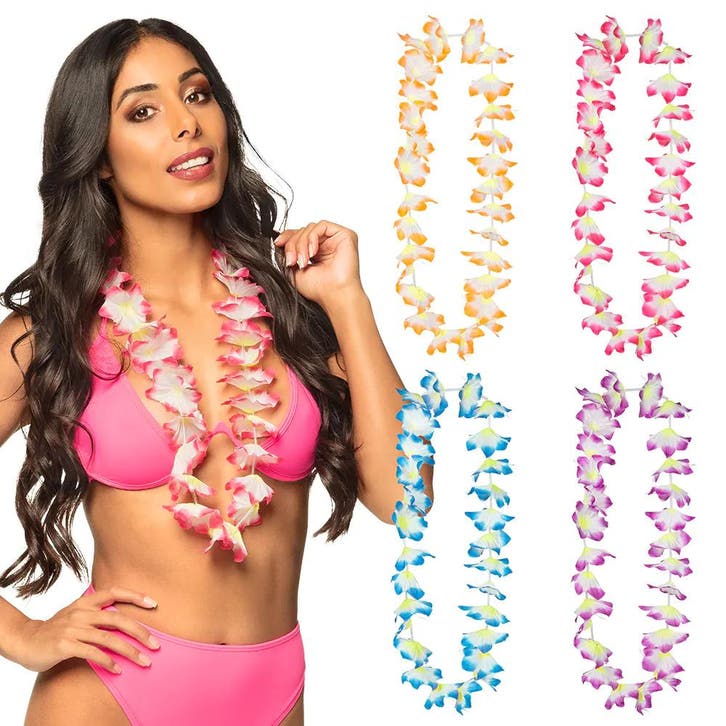 Bloemen Hawaii Krans 4st, Hobby en Vrije tijd, Feestartikelen, Nieuw, Verzenden