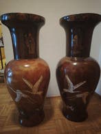 Balustervaas - bamboe lak eierschalen mozaïek - Vietnam -