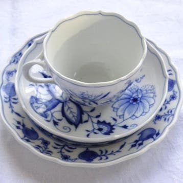 Meissen - Koffieservies (12) - Zwiebelmuster Unterglasurblau