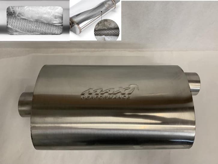 MAX Ultra Straight Flo Performance rvs uitlaat demper 2,5, Auto-onderdelen, Overige Auto-onderdelen, Nieuw, Ophalen of Verzenden