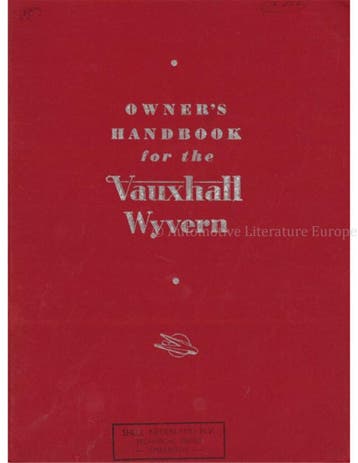 1950 VAUXHALL WYVERN INSTRUCTIEBOEKJE ENGELS