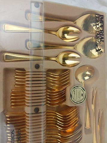 400 - Bestekset voor 6 personen - Verguld, Antiquités & Art