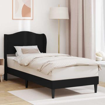 vidaXL Bedframe met hoofdeinde Zwart 90 x 200 cm Kunstleer, Verzenden, Nieuw