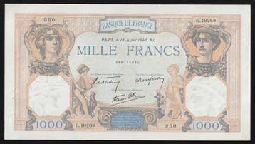 1 000 Francs France Frankreich Pick 90 -1000 Francs Ceres..., Verzenden, België