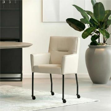 Set van 8 Leren eetkamerstoelen Lucky - Toledo Misty, Ophalen of Verzenden, Nieuw, Leer