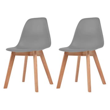 vidaXL Eetkamerstoelen 2 st kunststof grijs, Verzenden, Nieuw