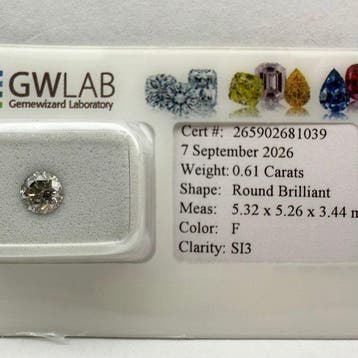 Sans prix de réserve - 1 pcs Diamant (Naturelle) - 0.61 ct -, Bijoux, Sacs & Beauté