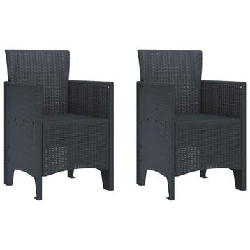 Tuinstoel Set Antraciet | Tweede kansje | OP = OP, Tuin en Terras, Tuinstoelen, Verzenden, Zo goed als nieuw, Kunststof