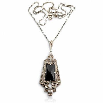 Zilver - Halsketting - Art Deco-herleving