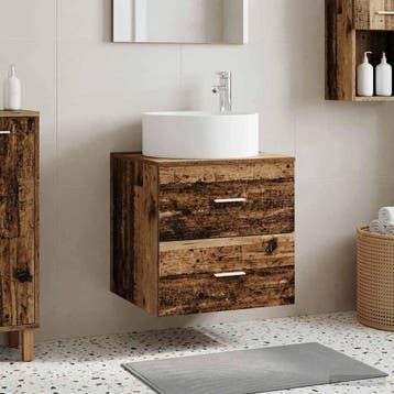 vidaXL Wandgemonteerde wastafel van een meubel Oud hout, Verzenden