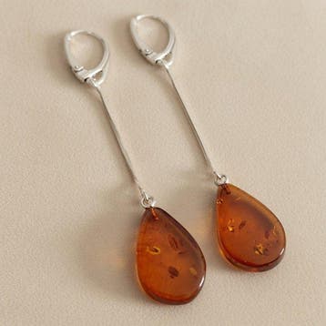 Oorbellen van Baltische barnsteen en 925 zilver. Oorbellen, Verzamelen