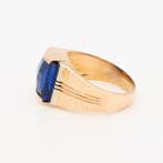 Ring - 18 karaat Geel goud - Saffier, Handtassen en Accessoires, Ringen, Nieuw