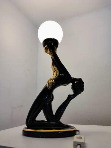 vintage - Lampe de table - émaillée - Neo-Art Déco-Années