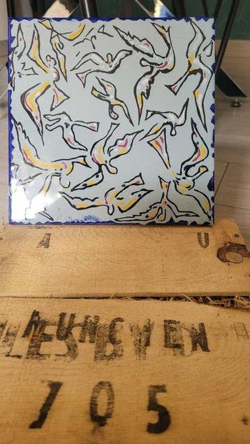 Salvador Dali (1904-1989) - Palomas - ceramic tile