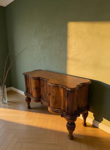 Wandtafel - Walnoot, Hout, Messing
