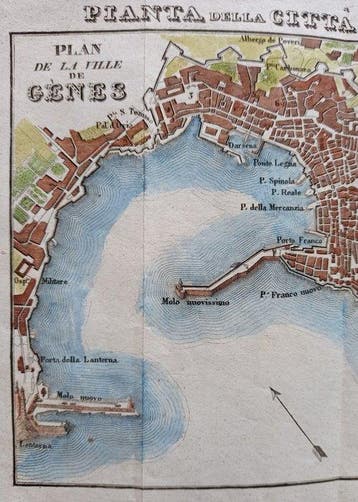 Italie - Ligurie, Gênes; F. Artaria - Pianta della Città di