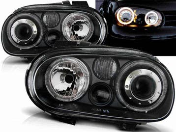 Koplamp units Angel Eyes Black geschikt voor VW Golf 4, Verzenden