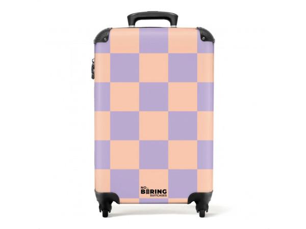 Veiling - Koffer handbagage vierkanten oranje paars, Handtassen en Accessoires, Koffers