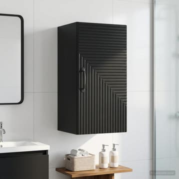 vidaXL Badkamer wandkast HAARLEM Zwart 30 x 31 x 59 cm, Verzenden