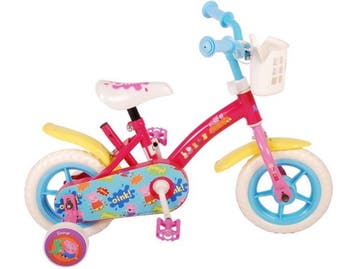 Peppa Pig Kinderfiets - 10 inch - Doortrapper - Roze/Blauw, Verzenden, Zo goed als nieuw, Volare