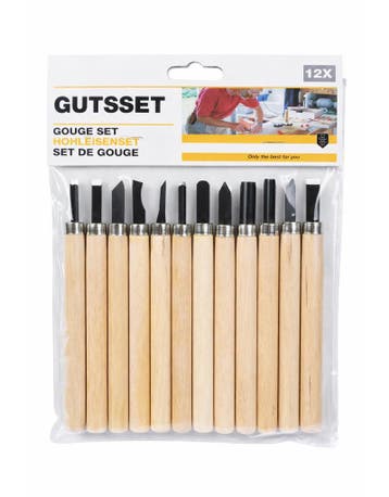 Gutsset, 12-delig, voor hout, linoleum en leer, Verzenden