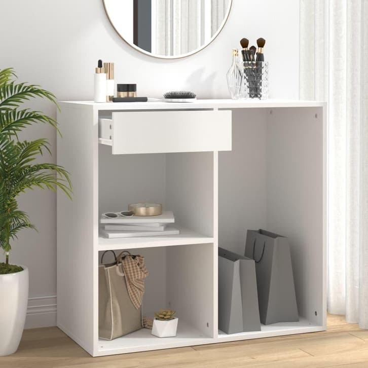 vidaXL Cosmeticakast 80x40x75 cm bewerkt hout wit, Huis en Inrichting, Kasten | Overige, Nieuw, Verzenden