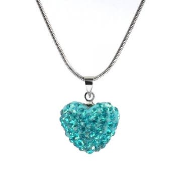 Fako Bijoux - Ketting - Disco Dots - Hart - Turquoise, Verzenden, Nieuw