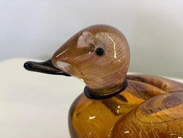 Murano, Made Murano Glass - sculptuur, Anatra foglia d’oro -