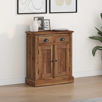 vidaXL Opbergkast met lade Naturel 65 x 30 x 75 cm Massief, Verzenden