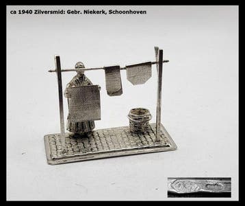 Figurine miniature - Prachtige zilveren miniatuur Vrouw