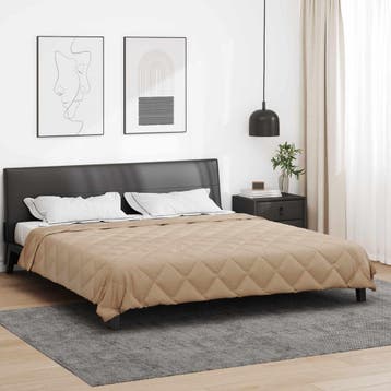 vidaXL Volledig Jaar Dekbed Taupe 220 x 240 cm Microvezel, Verzenden