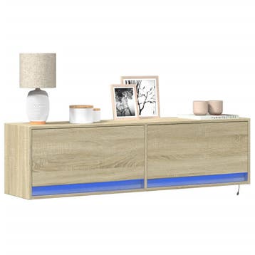 vidaXL Tv-wandmeubel met LED-verlichting 140x31x38 cm sonoma, Verzenden