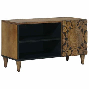 vidaXL TV Kast Bruin 80 x 33 x 46 cm Massief Mango Hout, Huis en Inrichting, Woonaccessoires | Cd- en Dvd-rekken, Verzenden, Nieuw
