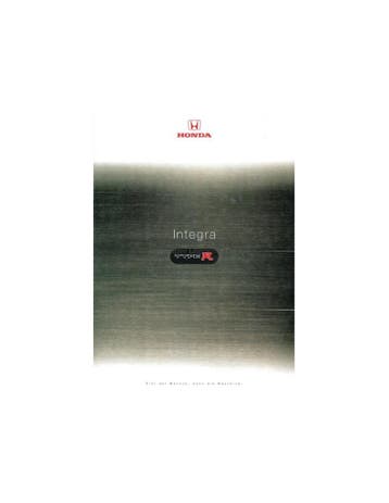 1997 HONDA INTEGRA TYPE R BROCHURE DUITS, Ophalen of Verzenden, Nieuw
