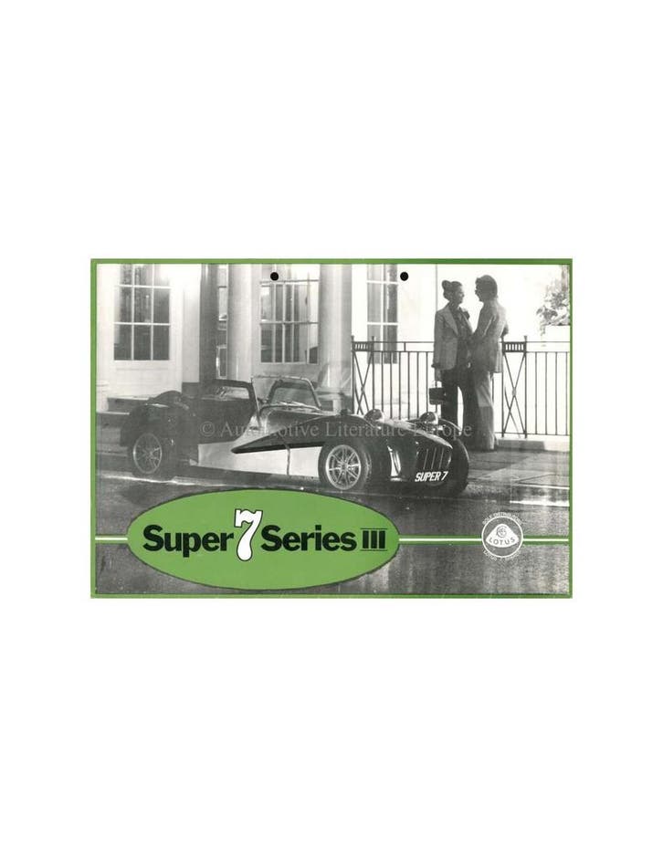 1973 LOTUS SEVEN BROCHURE ENGELS, Boeken, Auto's | Folders en Tijdschriften, Ophalen of Verzenden