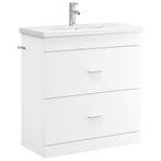 vidaXL Badkamermeubel Set Wit 81 x 40 x 84,5 cm Bewerkt hout, Huis en Inrichting, Tafels | Kaptafels, Verzenden, Nieuw