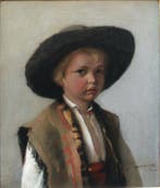J. Naumowicz (Second half XIX) - Portrait of a Polish boy, Antiek en Kunst, Kunst | Schilderijen | Klassiek
