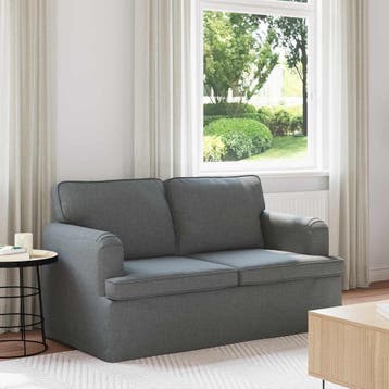vidaXL bank / zetel Donkergrijs 144 x 80 x 85 cm Stof, Verzenden