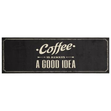 vidaXL Keukenmat wasbaar koffietekst 60x180 cm fluweel, Verzenden, Nieuw