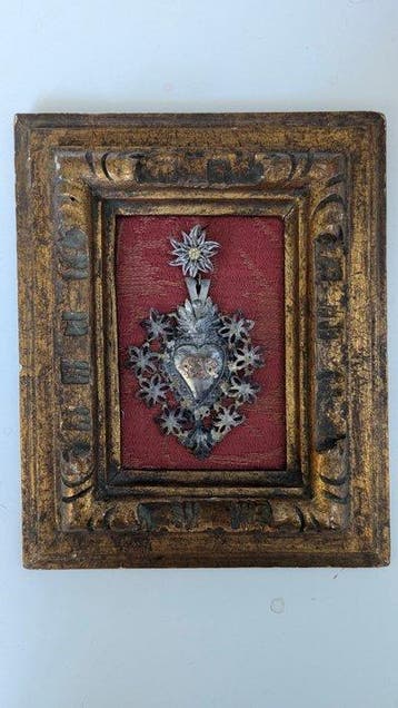 Votiefgeschenk - Verzilverd, Textiel, Hout - 1930-1940 - Ex