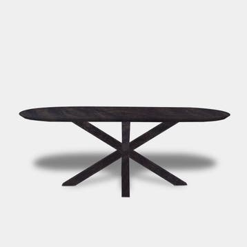 Tafel Plat Ovaal eikenhout  Matrix hout  260x100