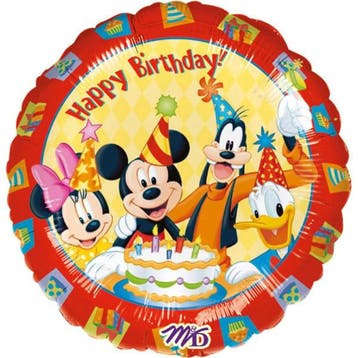 Mickey Mouse Helium Ballon Happy Birthday 43cm leeg, Verzenden