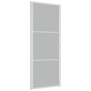 vidaXL Binnendeur 83x201,5 cm matglas en aluminium wit, Verzenden