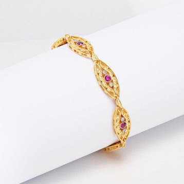 Zonder minimumprijs - Armband 18-karaats goudlaag, Zilver