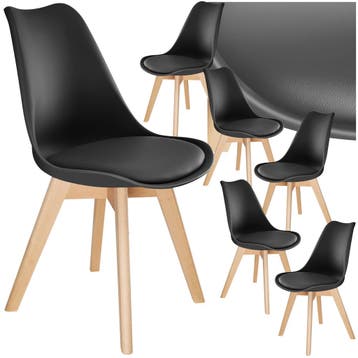 Eetkamerstoelen Frederikke - zwart, Set van 6, Huis en Inrichting, Verzenden, Nieuw