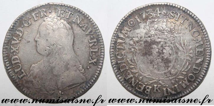 Écu France Frankreich Gad 321 Louis Xv Ecu Mit Olivenzwei.., Postzegels en Munten, Munten | Europa | Niet-Euromunten, België, Verzenden
