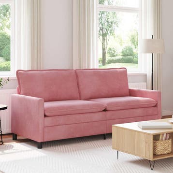 vidaXL bank / zetel Roze 196 x 81 x 87,5 cm Fluweel, Verzenden