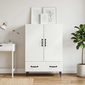 vidaXL Dressoir met lade Wit 66 x 34,5 x 95 cm Bewerkt hout, Huis en Inrichting, Verzenden, Nieuw