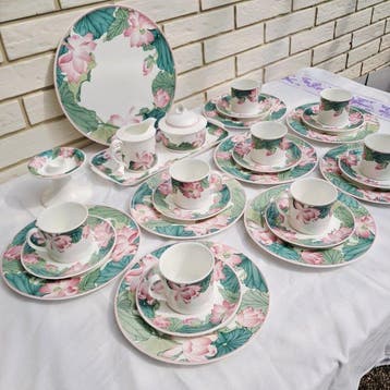 Villeroy & Boch - Service à café (29) - Jade - Os,, Antiquités & Art