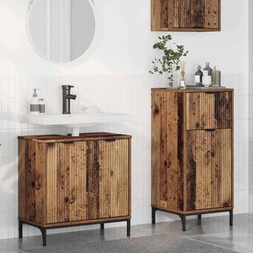 vidaXL Badkamermeubel Set 2 st Oud Hout Samengesteld Hout en, Verzenden, Nieuw